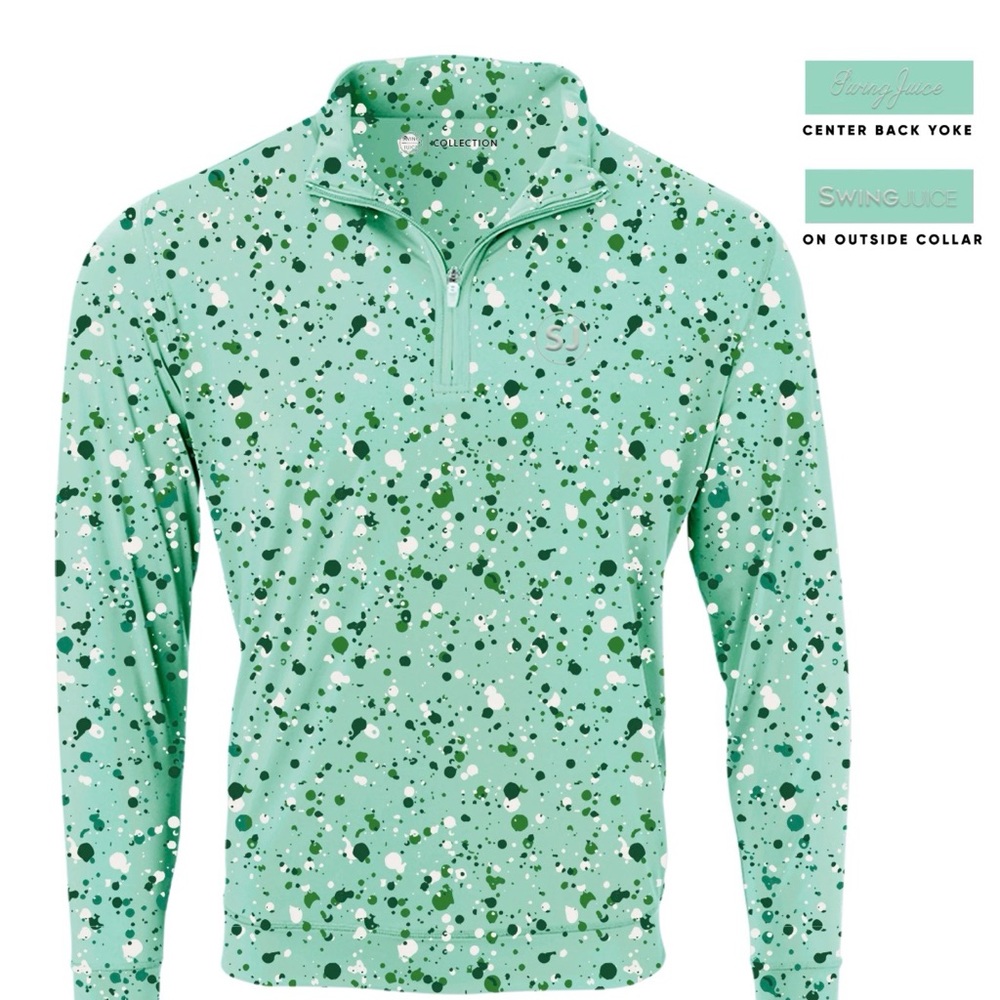 SWING JUICE GOLF SPLATTER MEN'S QUARTER ZIP XXL